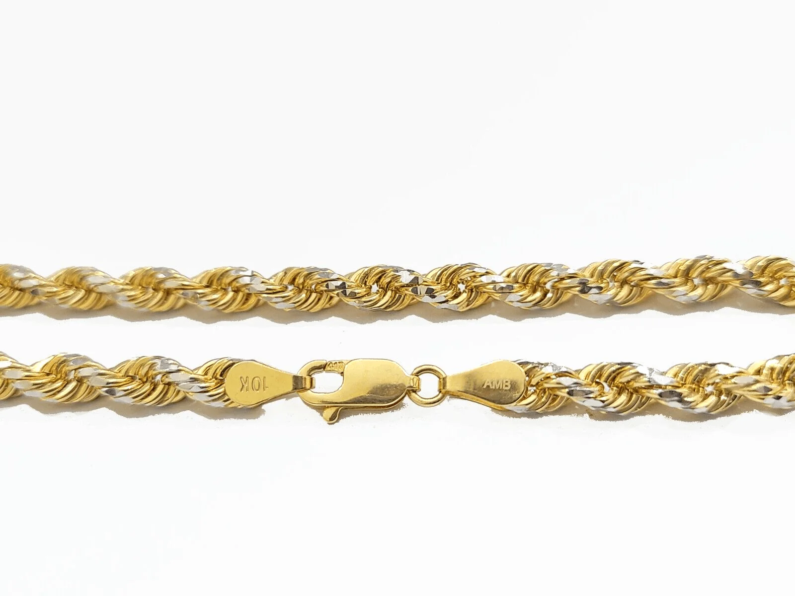 Real 10kt Solid Yellow Gold Rope Bracelet Diamond Cut Unisex 8 Inches 4mm - Image 4
