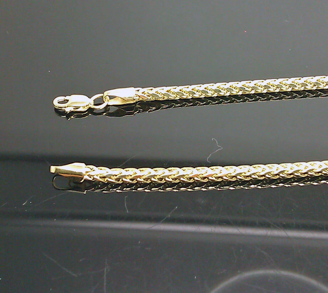 Real 10kt Yellow Gold 24" Inch Palm Chain Necklace 3mm Men women Lobster Lock - Image 2