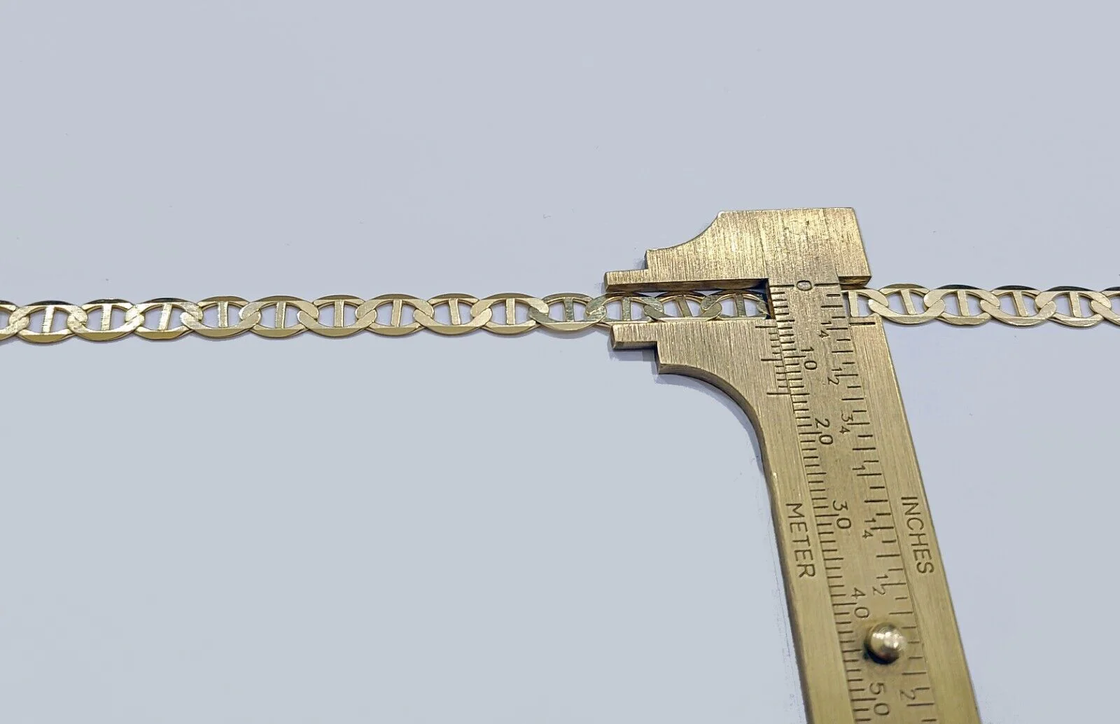 Real 10kt Yellow Gold Anchor Mariner Link Bracelet Unisex 8'' 6mm - Image 5