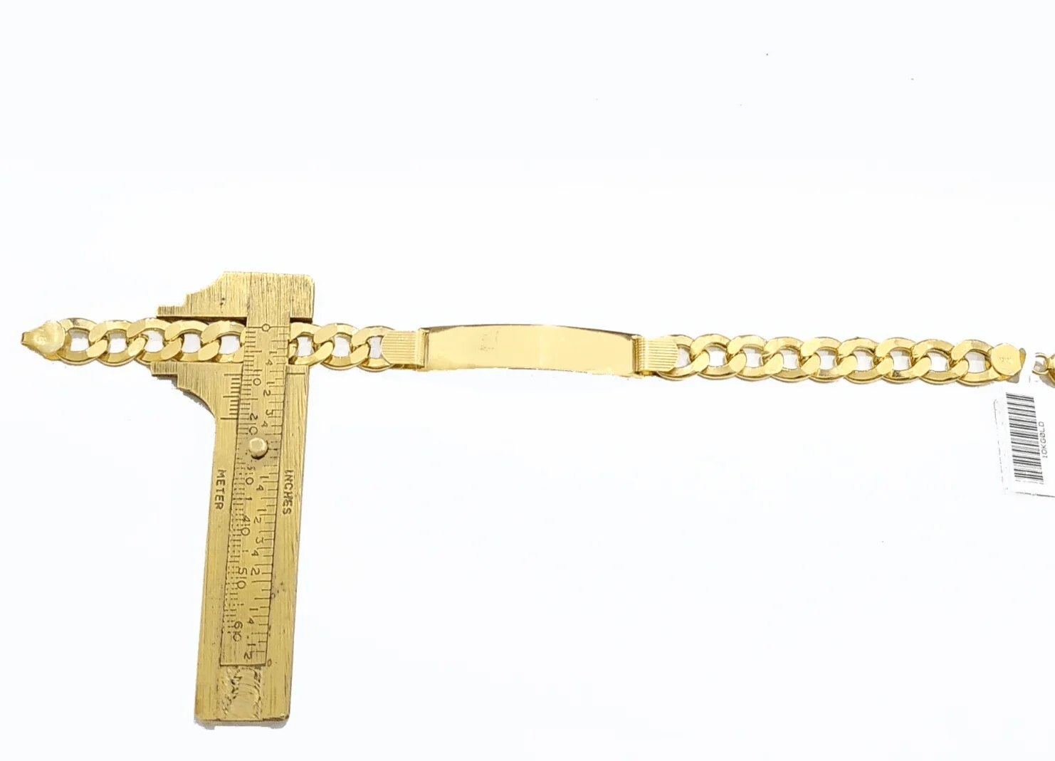 Real 10kt Yellow Gold Cuban Curb Link ID Bracelet Unisex 8.5'' 10mm Unisex - Image 4