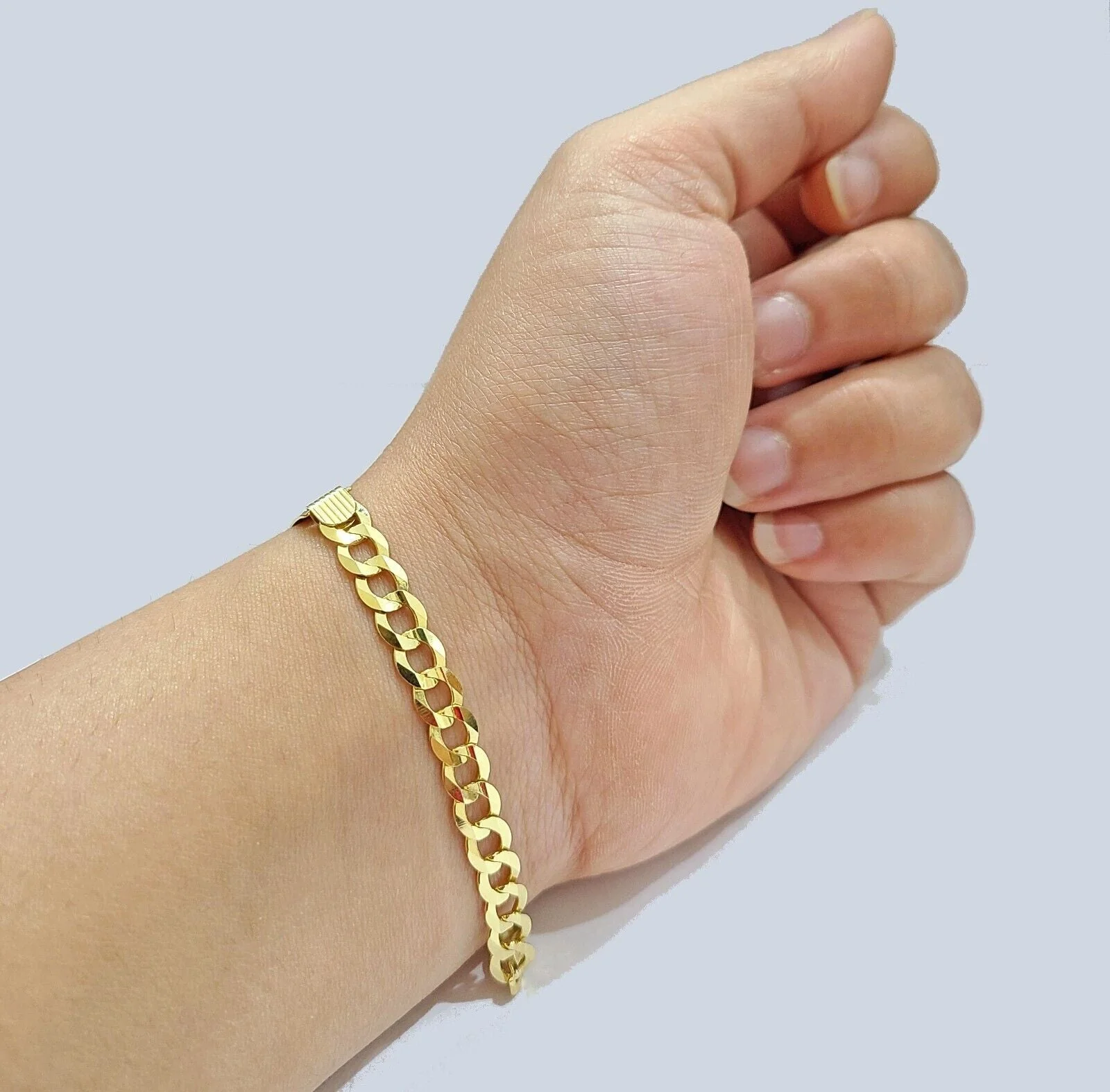 Real 10kt Yellow Gold Cuban Link ID Bracelet Unisex 8'' 6mm - Image 2