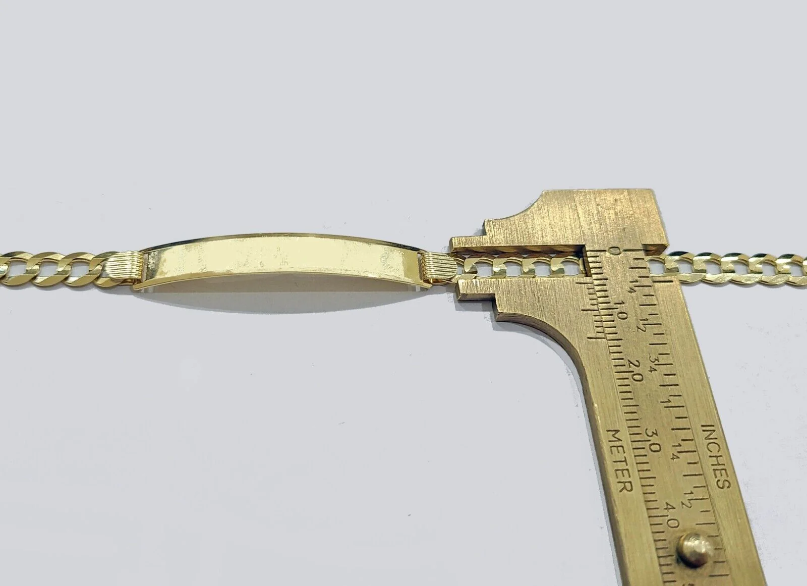 Real 10kt Yellow Gold Cuban Link ID Bracelet Unisex 8'' 6mm - Image 5