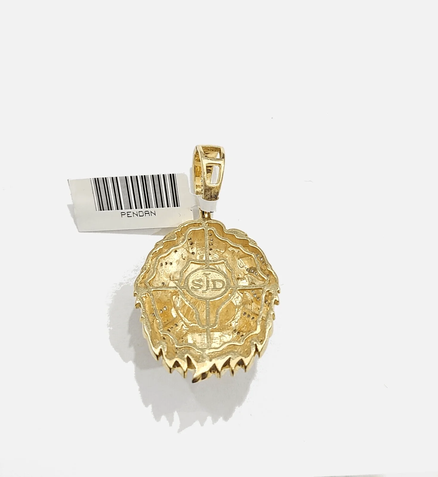 Real 10kt Yellow Gold Lion Head Pendant Diamond Charm for Necklace and Chain - Image 5