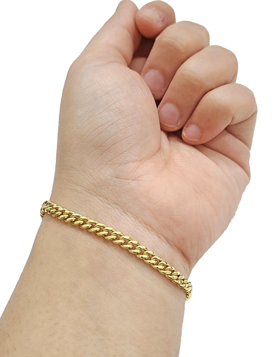 Real 10kt Yellow Gold Miami Cuban Bracelet 10k Unisex 8 Inches 4mm Lobster Lock - Image 7