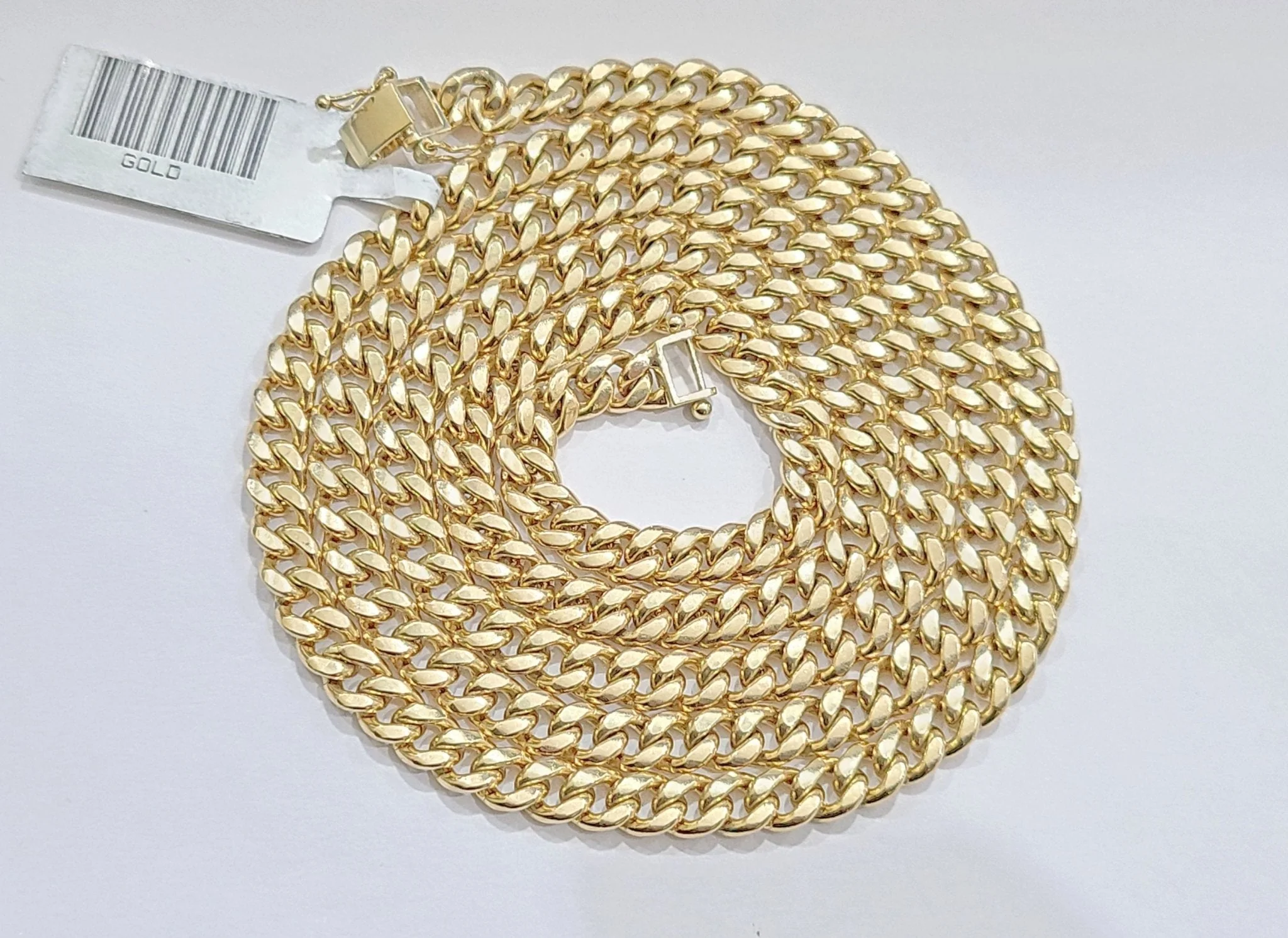 Real 10kt Yellow Gold Miami Cuban Link Chain 10k Necklace 22 Inches 4mm Box Lock - Image 4