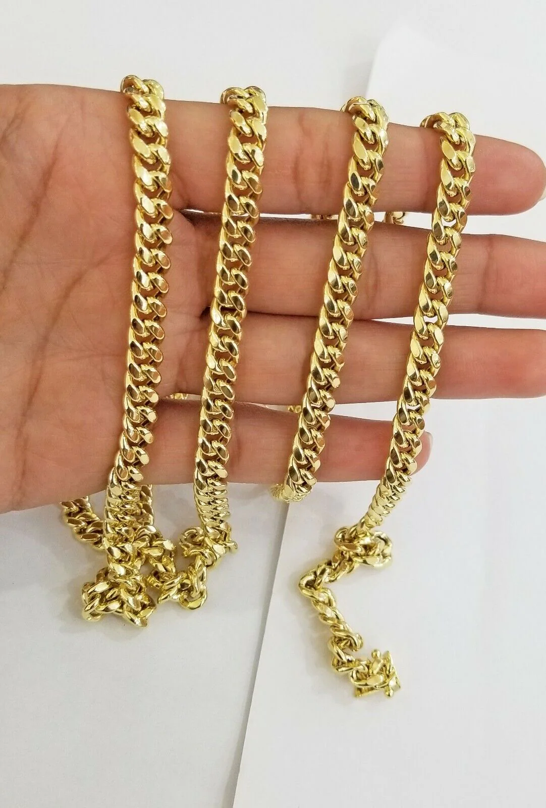 Real 10kt yellow Gold Necklace 7mm 24" Miami Cuban Link chain Box Lock 28-29g - Image 4