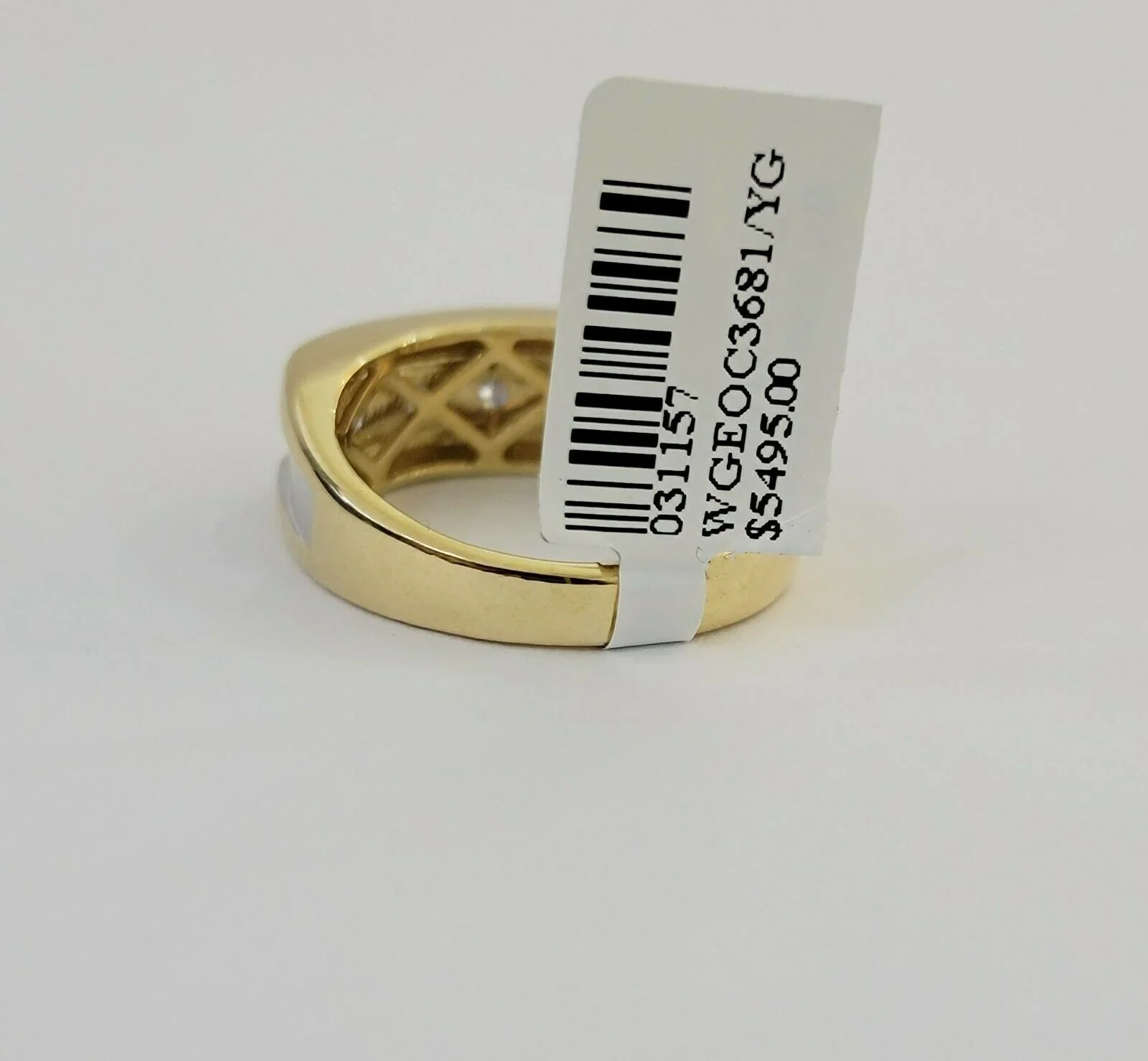 Real 14k 1CT Diamond Ring Men's Band channel-set round diamond Two-Tone Gold - Image 3