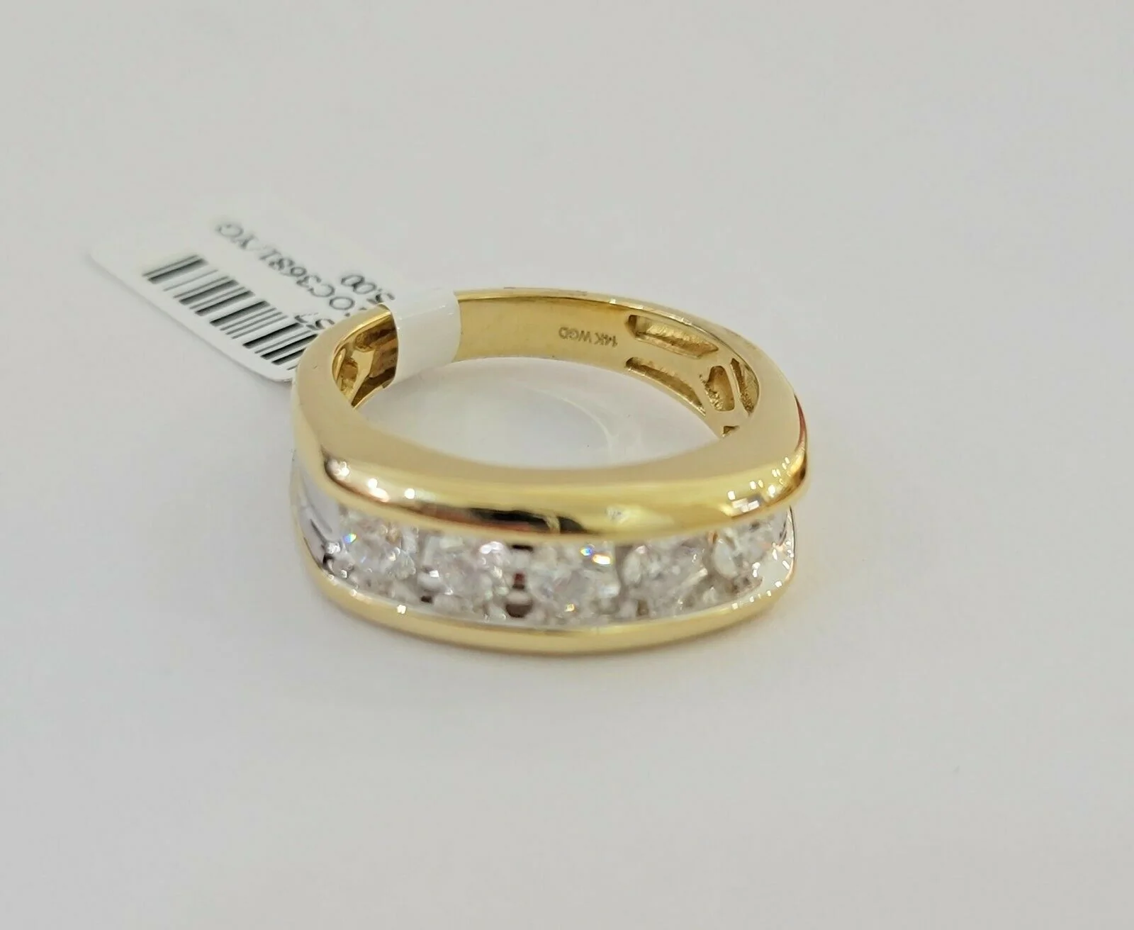 Real 14k 1CT Diamond Ring Men's Band channel-set round diamond Two-Tone Gold - Image 5