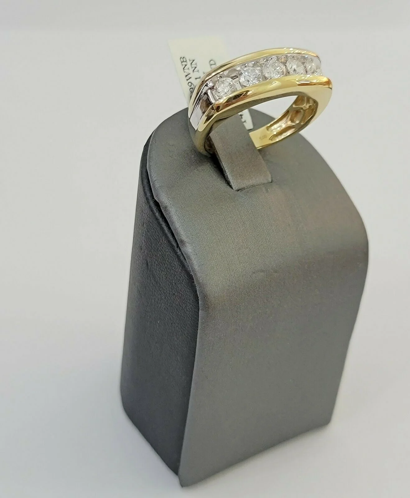Real 14k 1CT Diamond Ring Men's Band channel-set round diamond Two-Tone Gold - Image 8