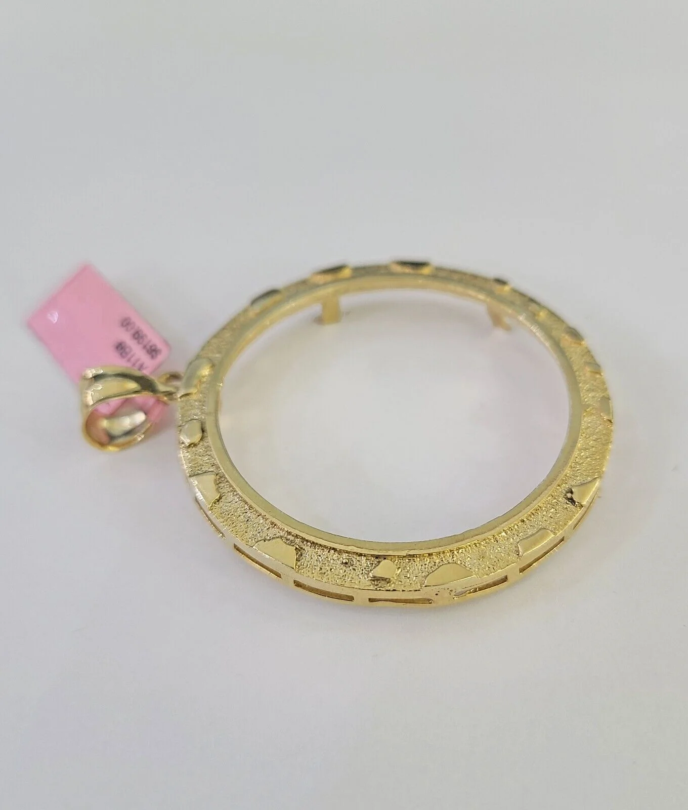 Real 14k Bezel Charm Centenario Mexican Yellow Gold Pendant Round Coin 14kt - Image 2