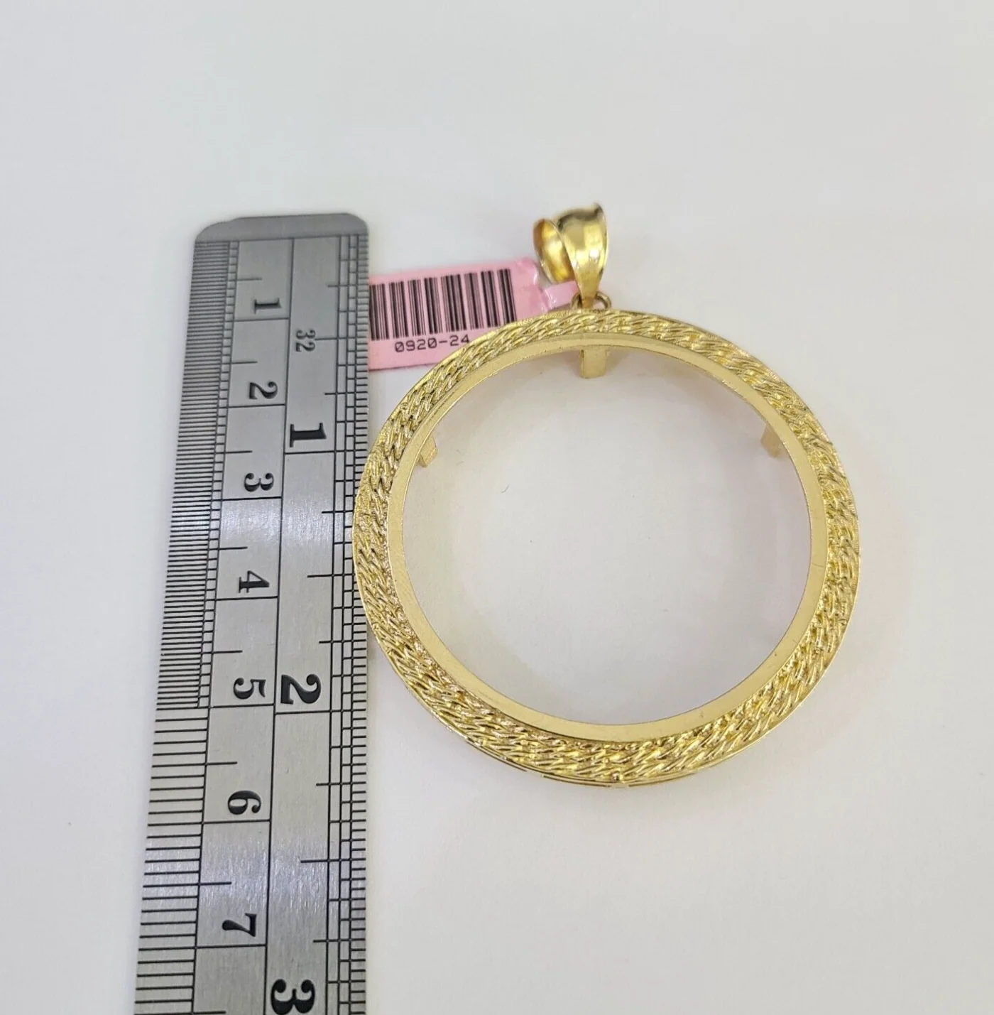 Real 14k Bezel Charm Centenario Yellow Gold Pendant Round Mexican Coin 14kt - Image 2