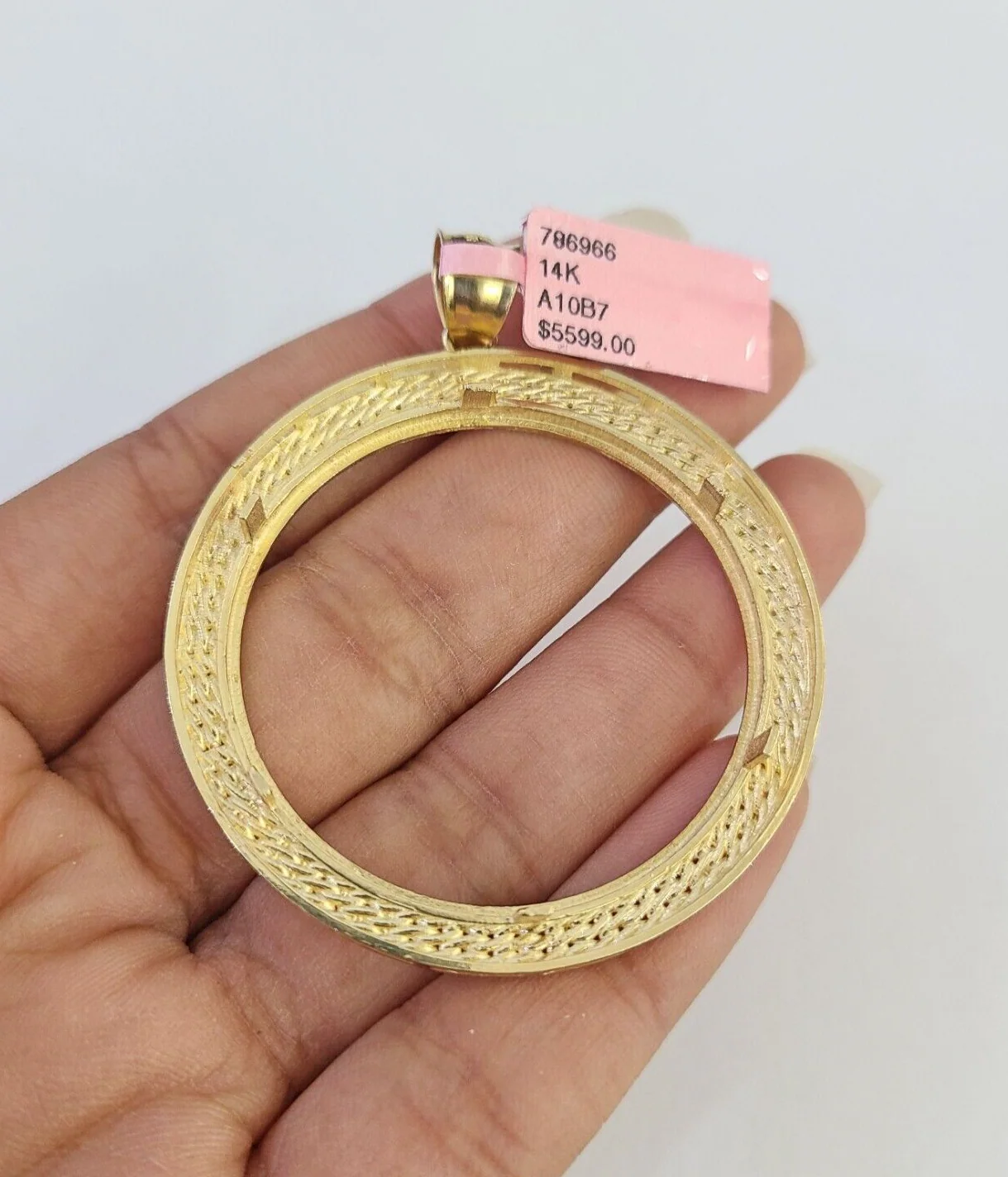 Real 14k Bezel Charm Centenario Yellow Gold Pendant Round Mexican Coin 14kt - Image 5