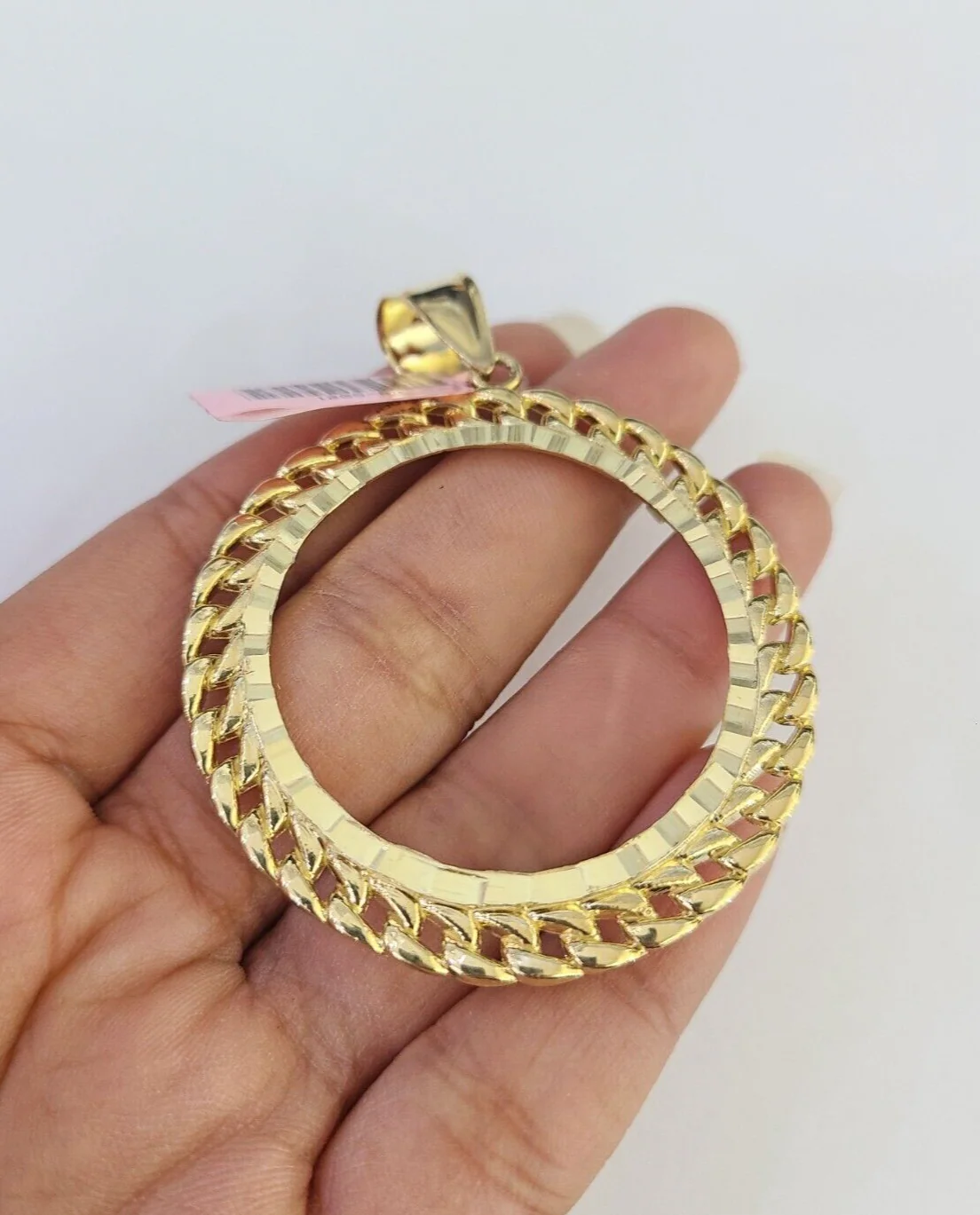 Real 14k Bezel Charm Yellow Gold Pendant Round Mexican Centenario Coin 14kt - Image 3