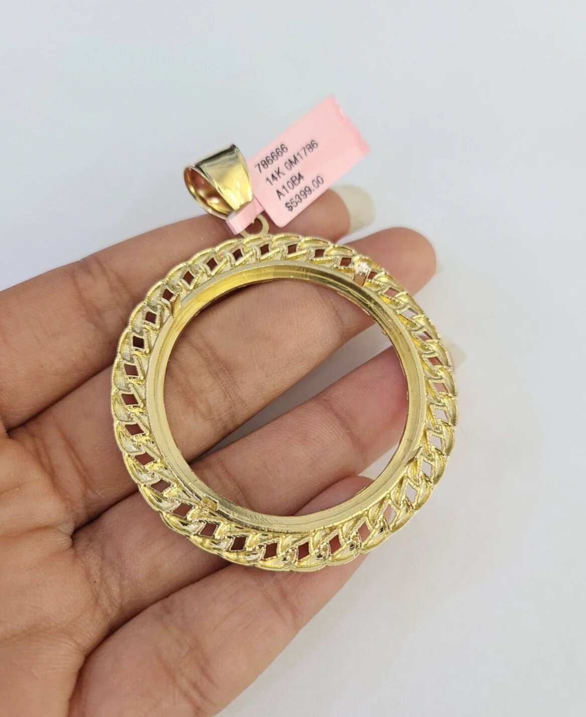 Real 14k Bezel Charm Yellow Gold Pendant Round Mexican Centenario Coin 14kt - Image 5