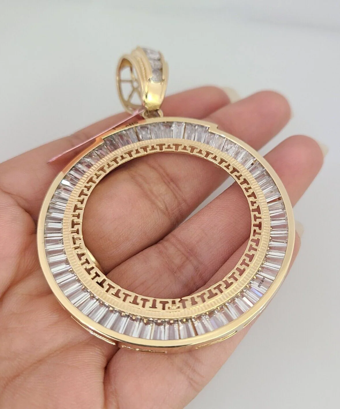 Real 14k Bezel Ring Pendant Centenario Coin Yellow Gold Mexican Charm