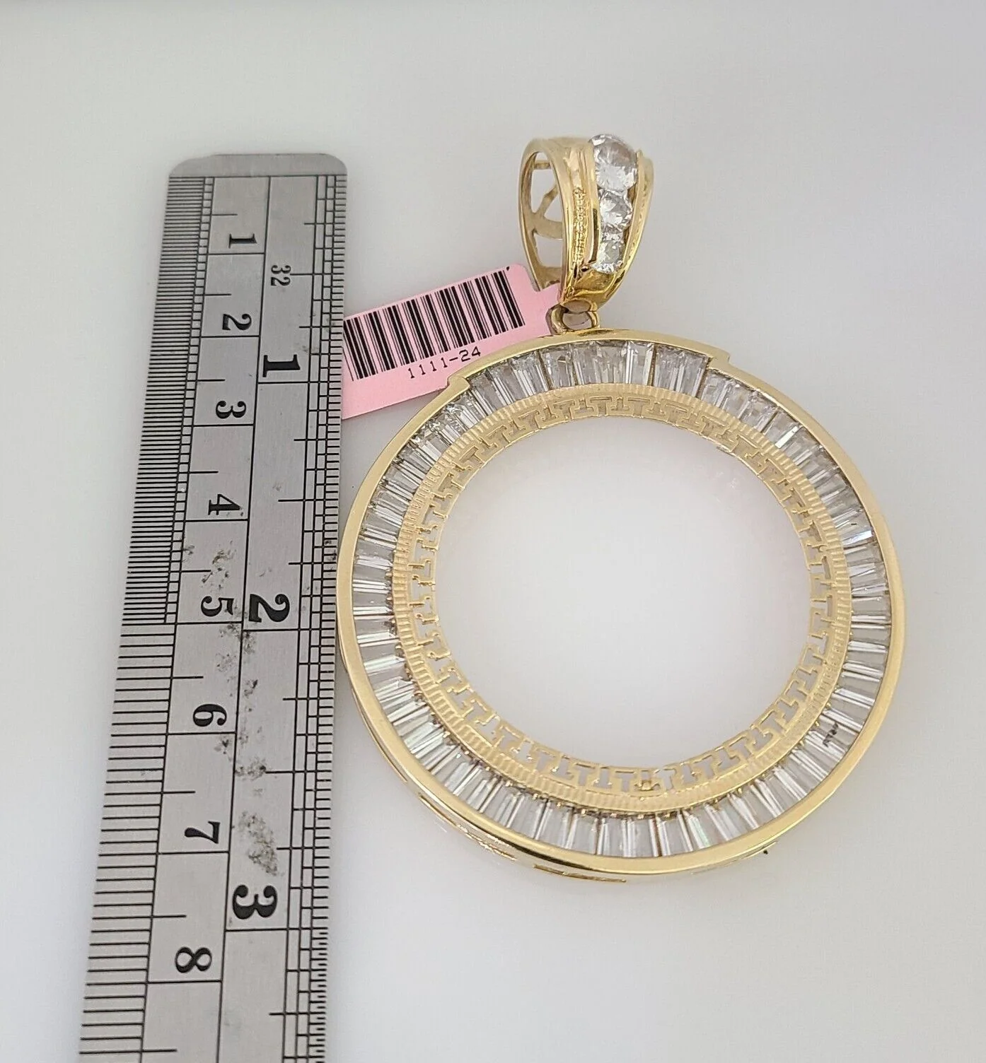 Real 14k Bezel Ring Pendant Centenario Coin Yellow Gold Mexican Charm - Image 2