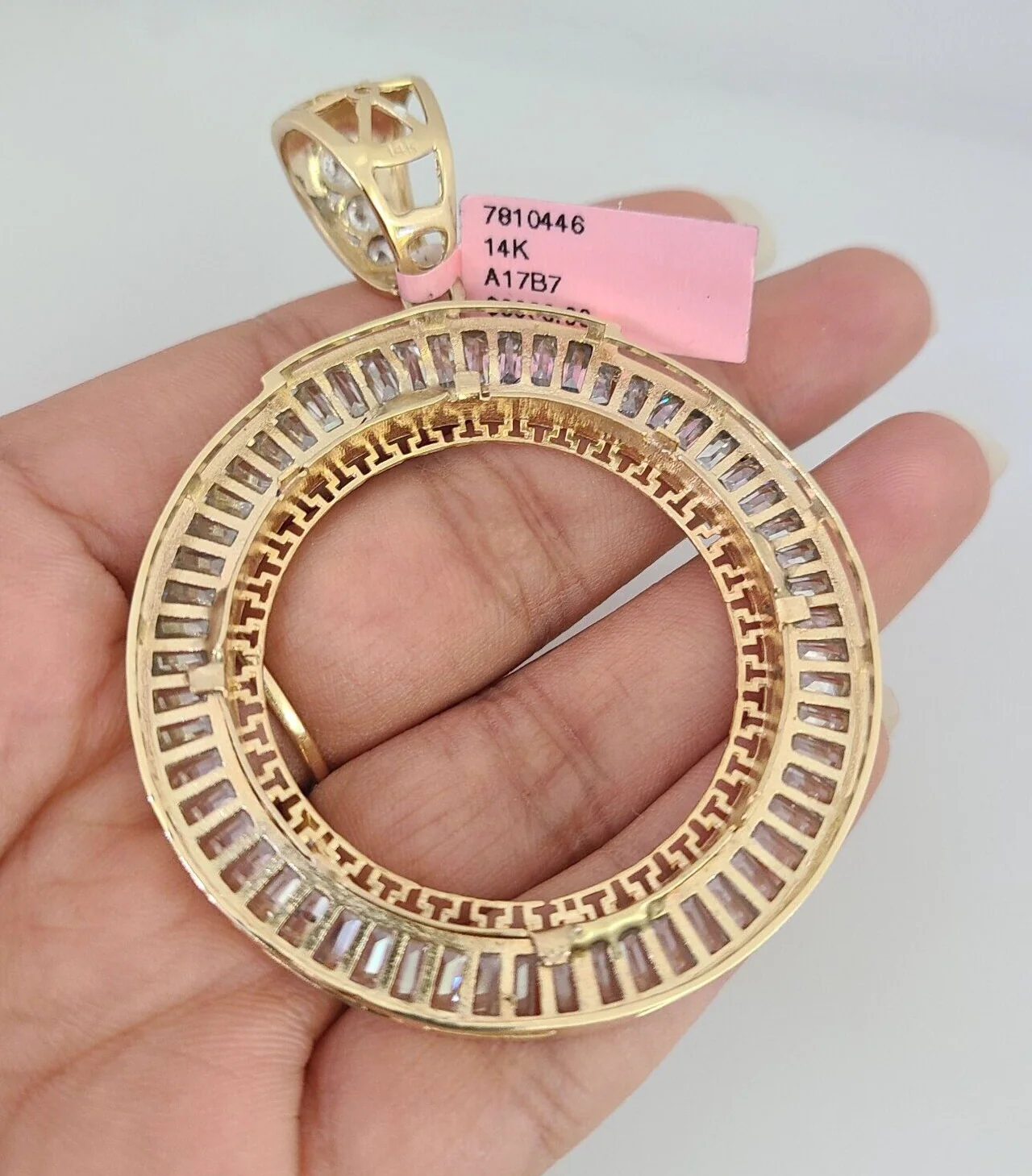 Real 14k Bezel Ring Pendant Centenario Coin Yellow Gold Mexican Charm - Image 3