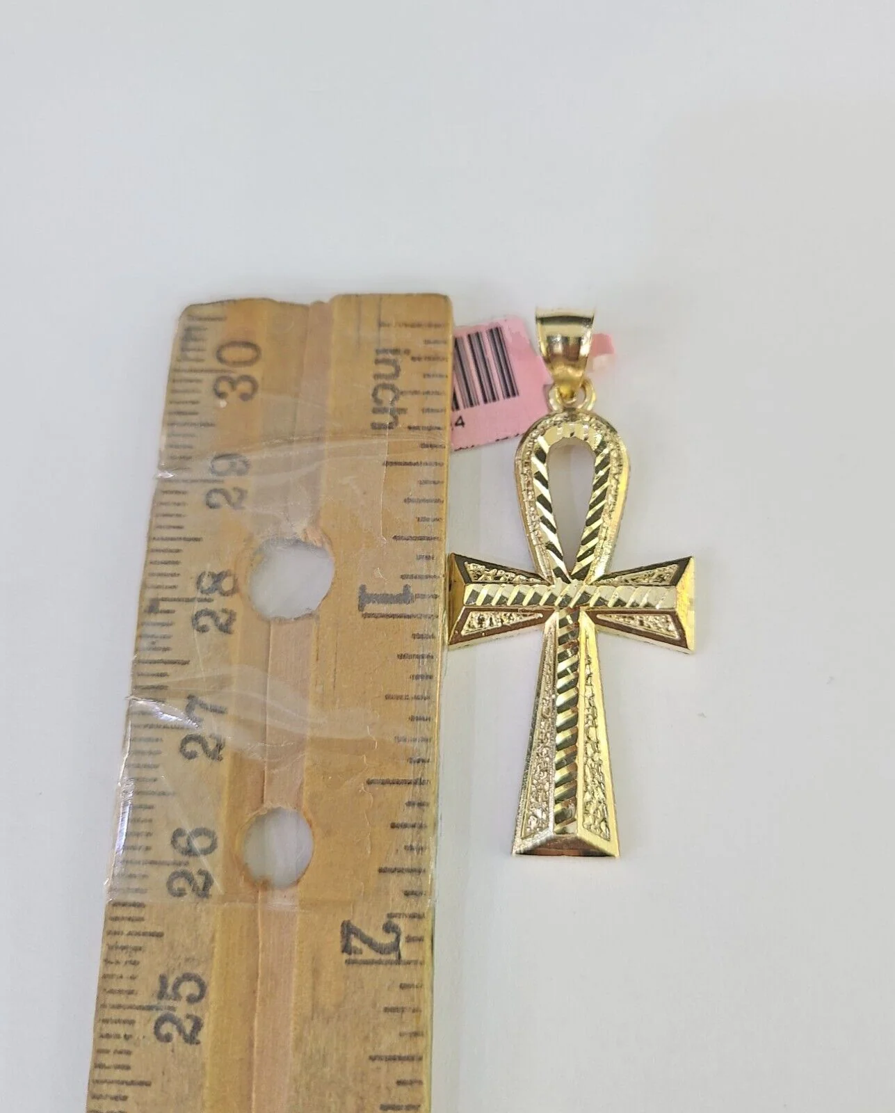 Real 14k Chain Cross Charm Set Miami Cuban Link 4mm Necklace Pendant Yellow Gold - Image 5