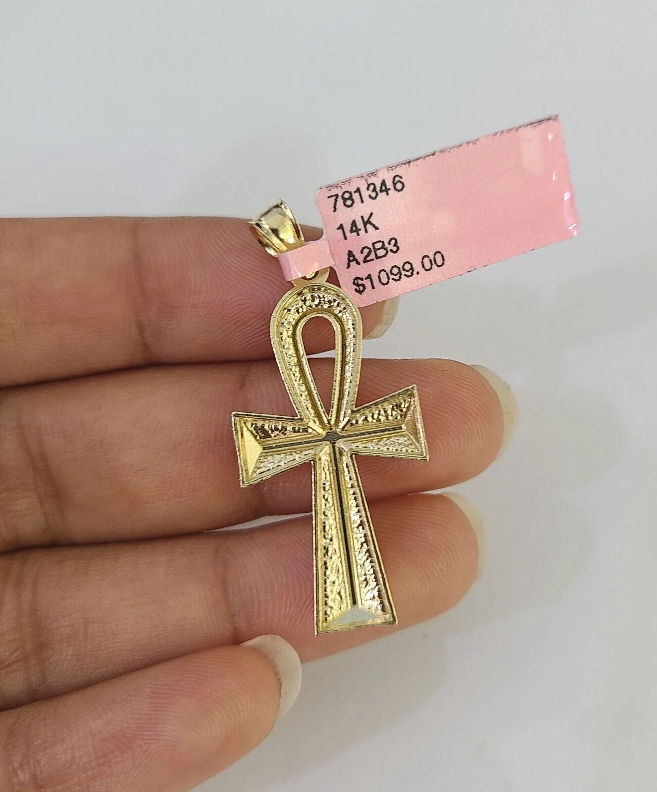 Real 14k Chain Cross Charm Set Miami Cuban Link 4mm Necklace Pendant Yellow Gold - Image 7