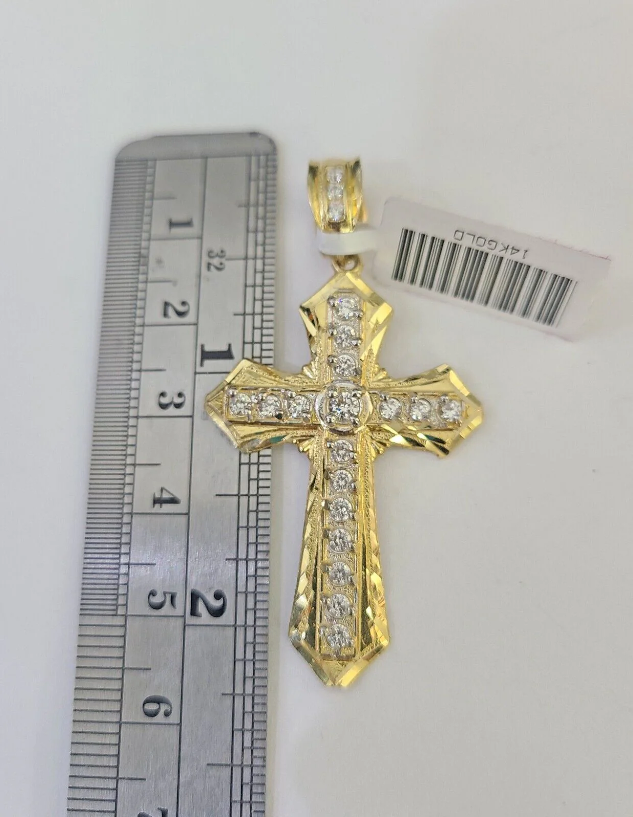 Real 14k Chain Cross Charm Set Miami Cuban Link 5mm 18"-30" Necklace Pendant - Image 3