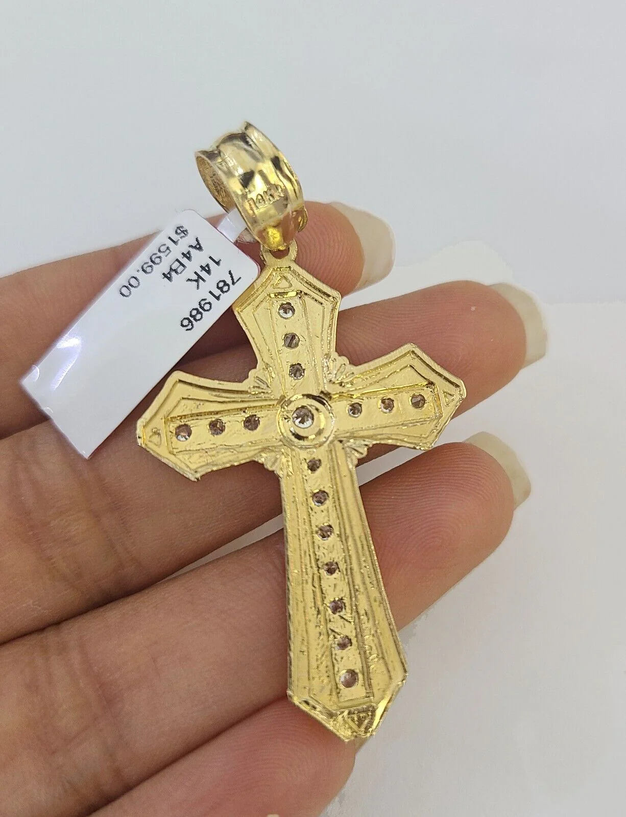 Real 14k Chain Cross Charm Set Miami Cuban Link 5mm 18"-30" Necklace Pendant - Image 7