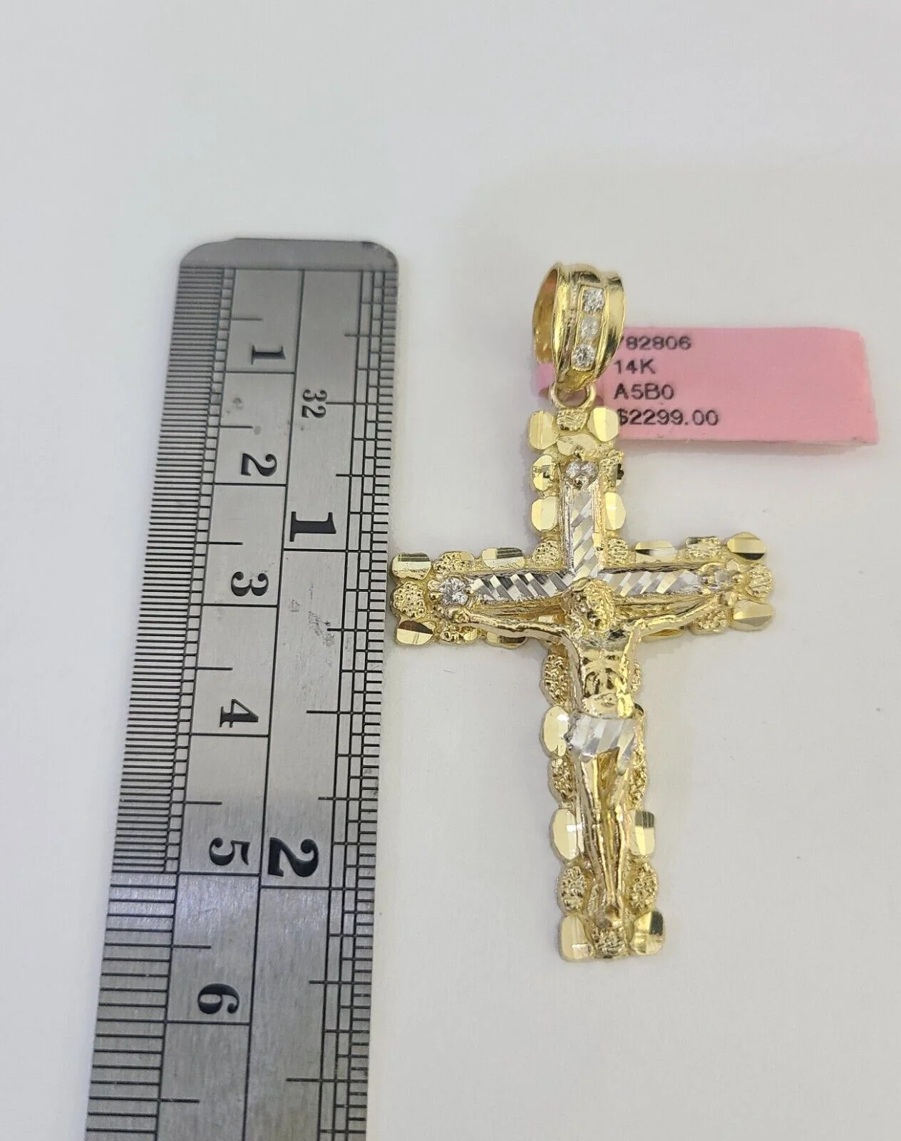 Real 14k Chain Cross Charm Set Miami Cuban Link 5mm 18"-30" Necklace Pendant - Image 2