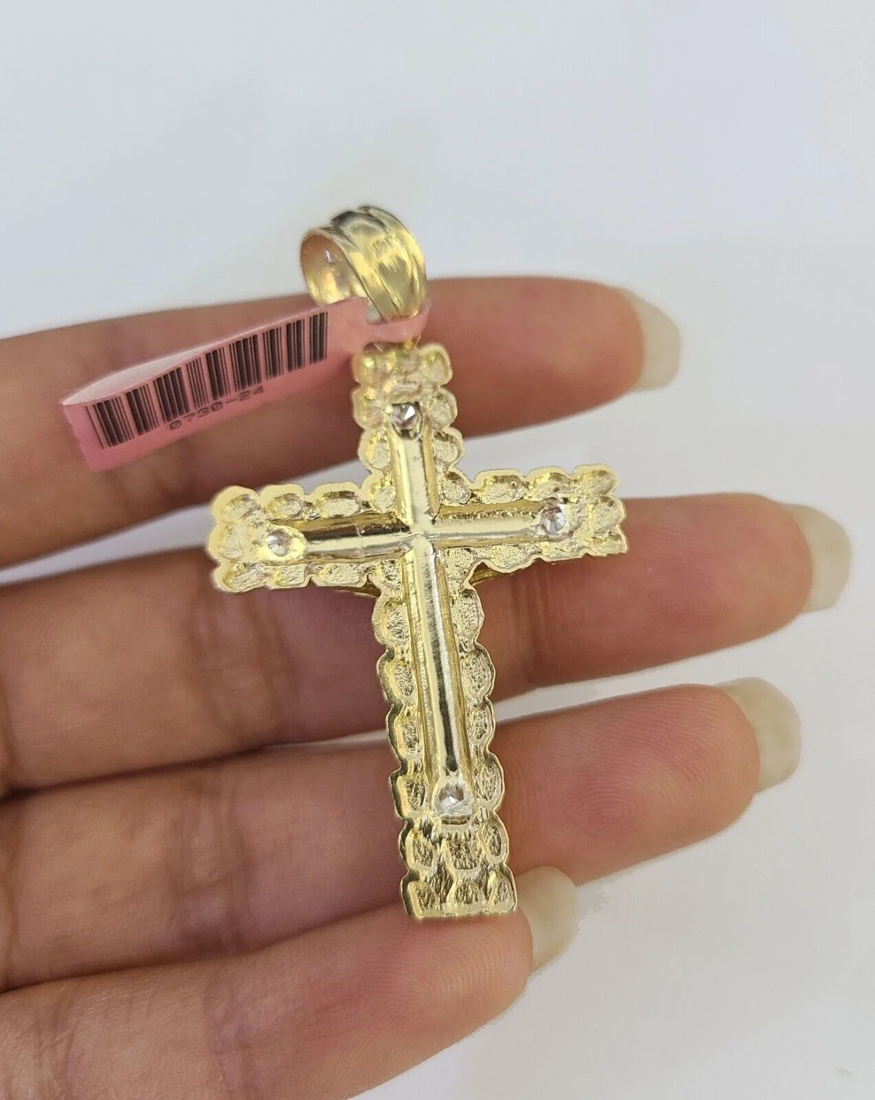 Real 14k Chain Cross Charm Set Miami Cuban Link 5mm 18"-30" Necklace Pendant - Image 7