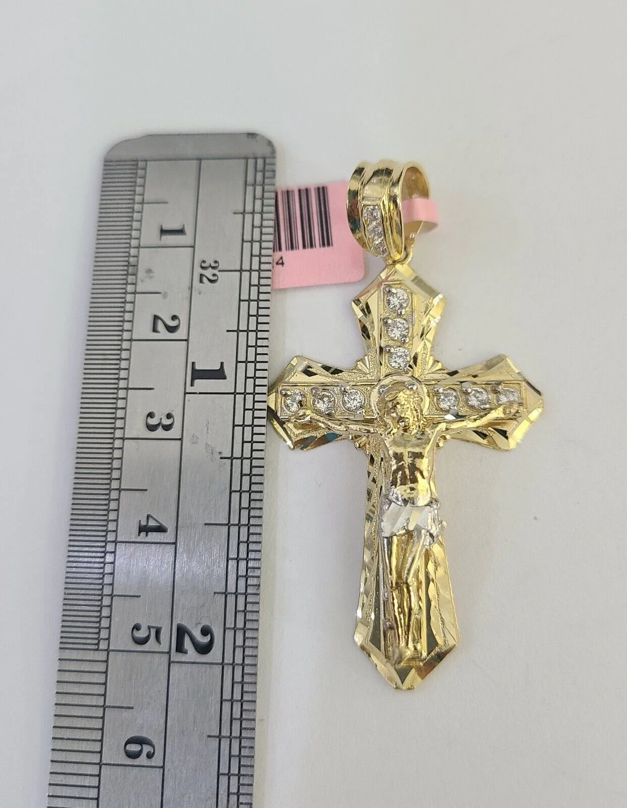 Real 14k Chain Cross Charm Set Miami Cuban Link 5mm 18"-30" Necklace Pendant - Image 2