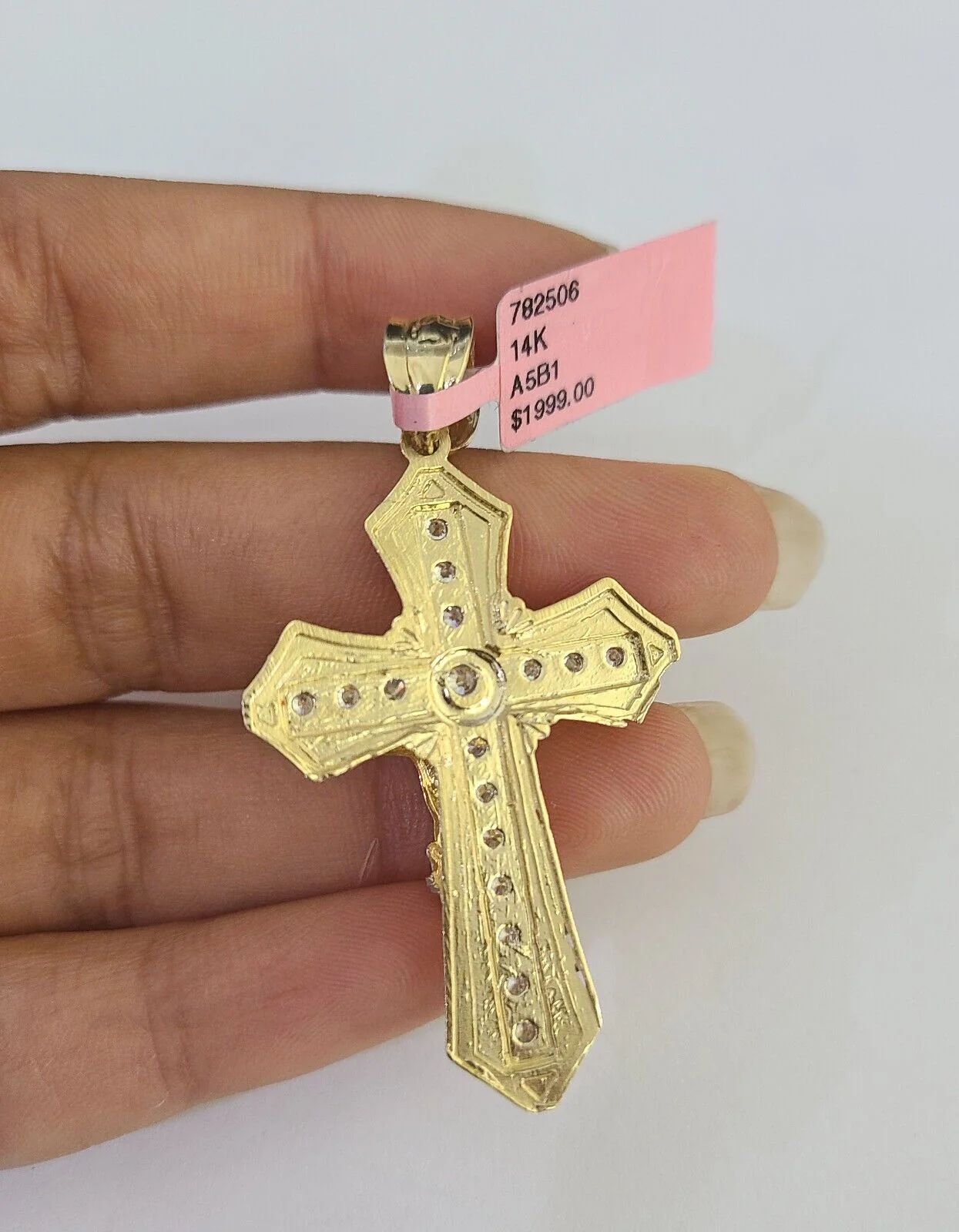 Real 14k Chain Cross Charm Set Miami Cuban Link 5mm 18"-30" Necklace Pendant - Image 7
