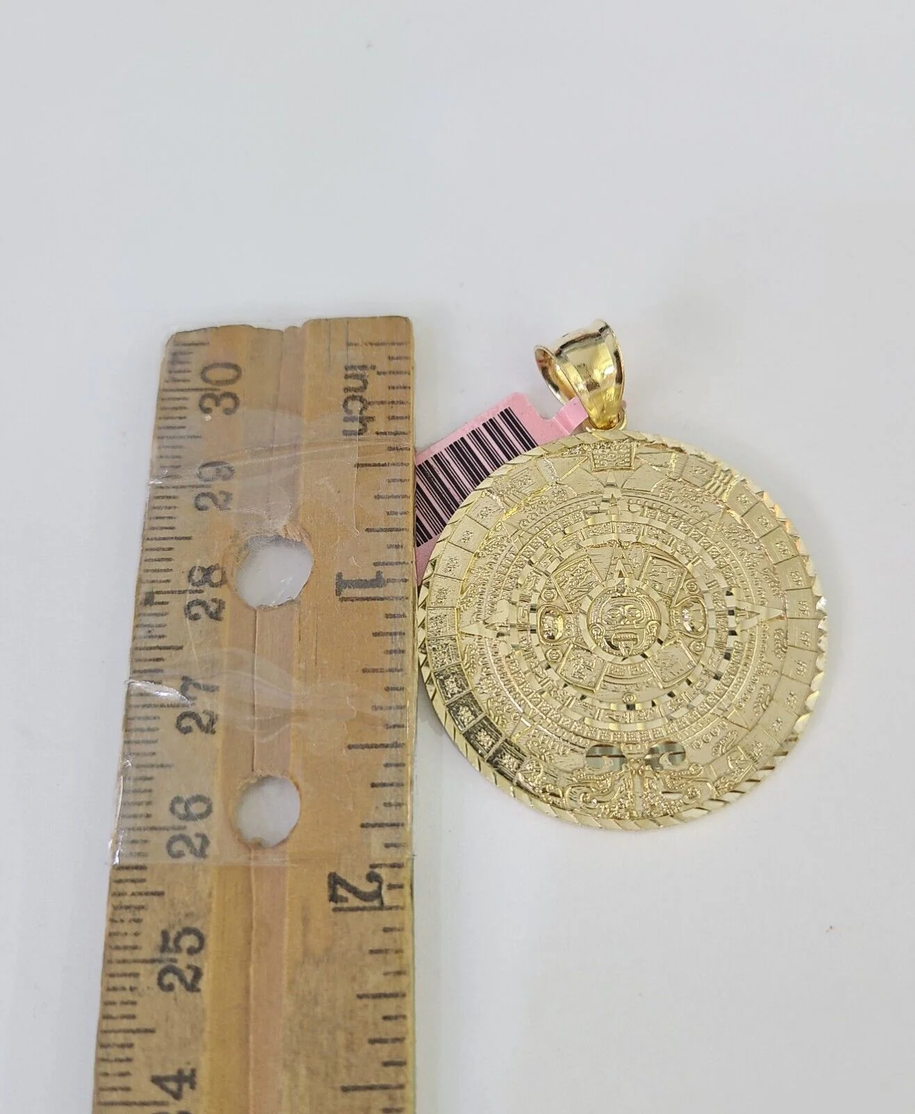 Real 14k Chain Mayan Calendar Charm Set Miami Cuban Link 4mm Necklace Pendant - Image 4
