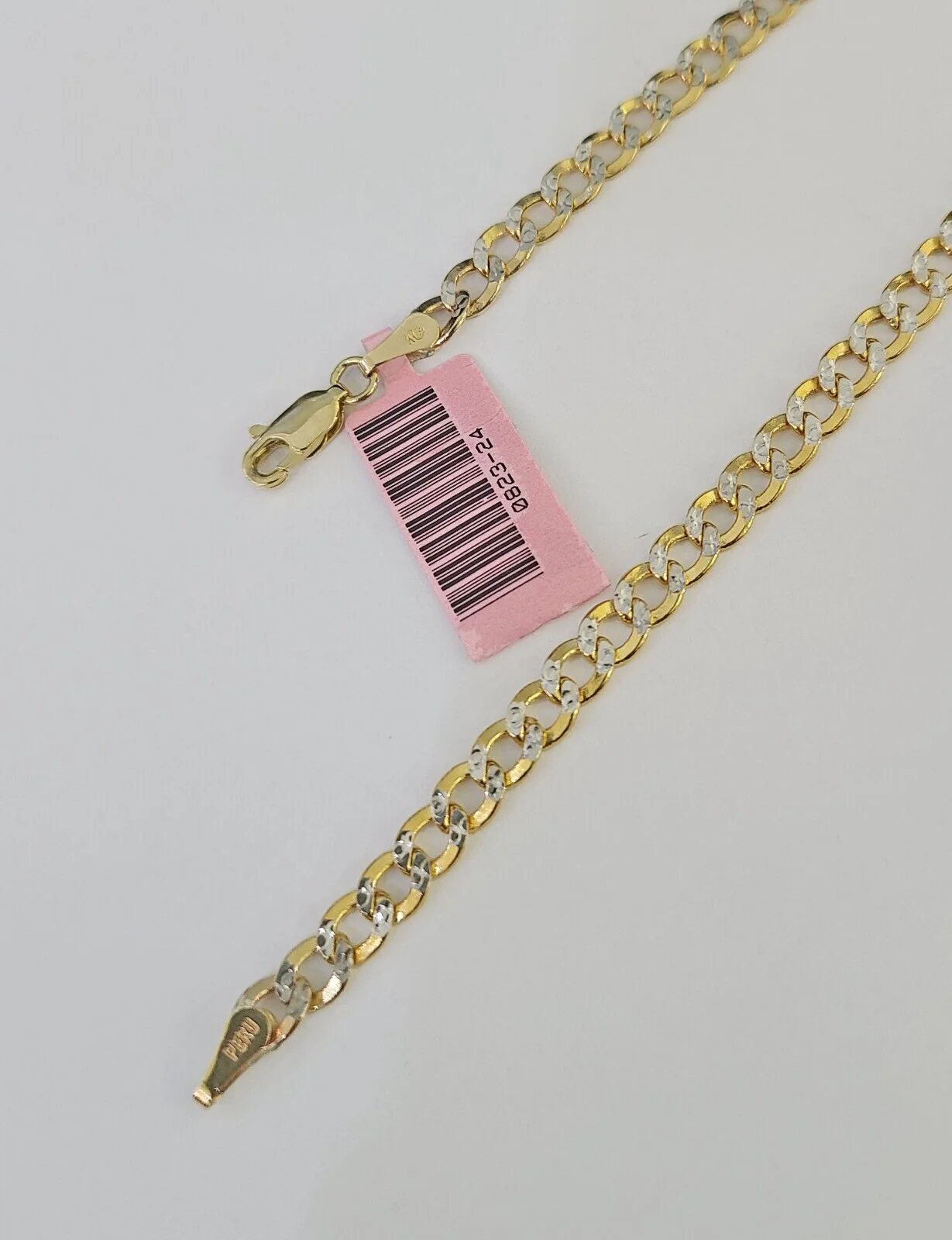 REAL 14k Cuban Curb Link Necklace Chain 4mm 16 inches Diamond Cuts 14kt - Image 6
