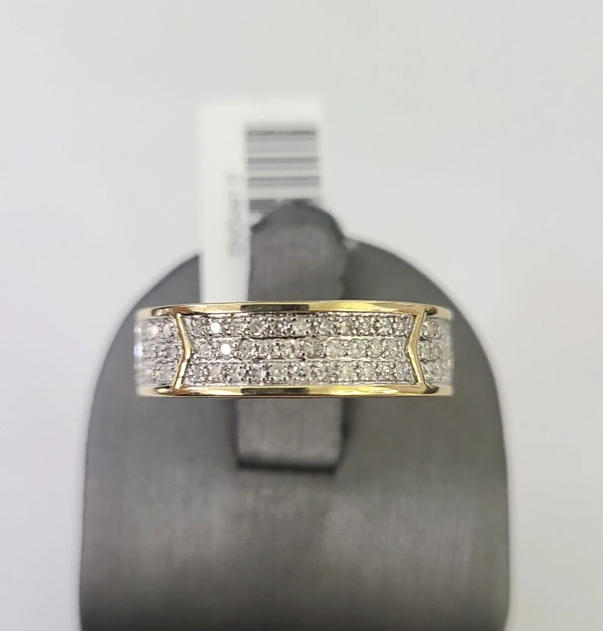 Real 14k Diamond Mens Ring Band Yellow Gold Casual Genuine Natural Wedding - Image 5