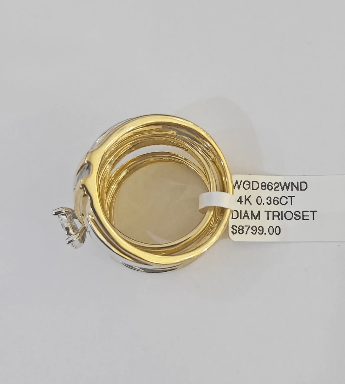 REAL 14k Diamond Ring Yellow Gold Ladies Men Trio SET Wedding Engagement Genuine - Image 9