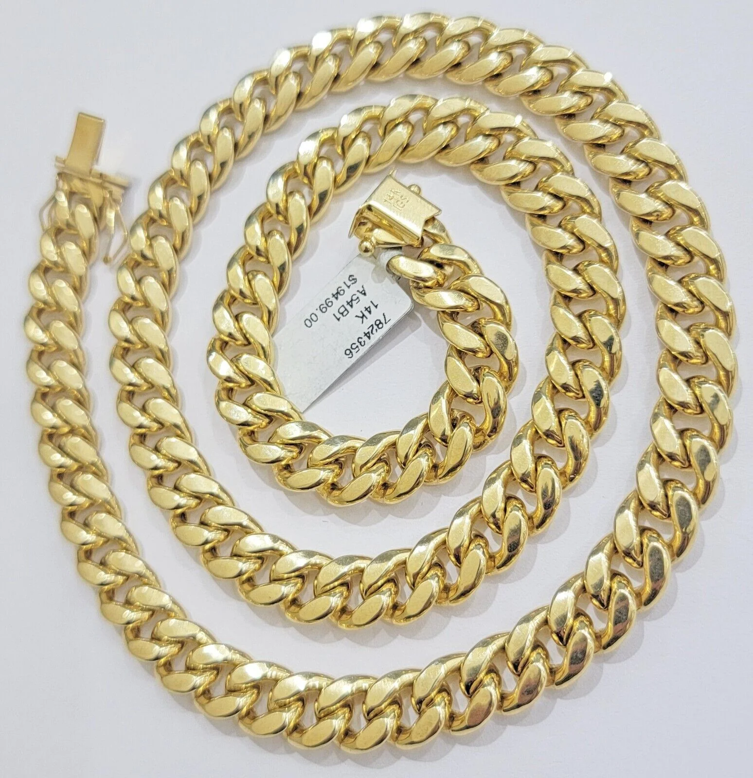 Real 14k Gold 11mm Cuban Link Chain Miami Cuban necklace 22"-30" 14ktYellow Gold - Image 5