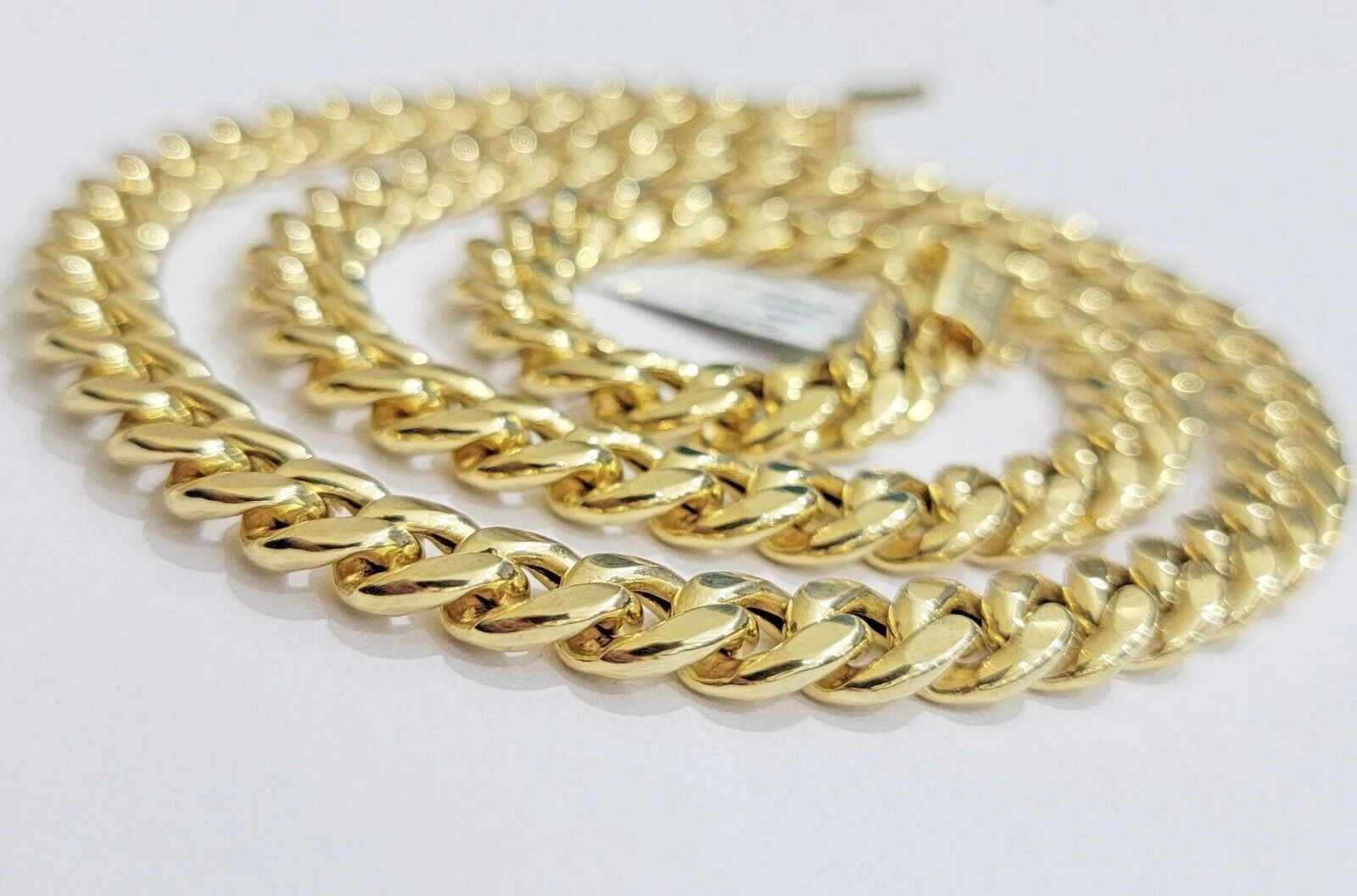 Real 14k Gold 11mm Cuban Link Chain Miami Cuban necklace 22"-30" 14ktYellow Gold - Image 8