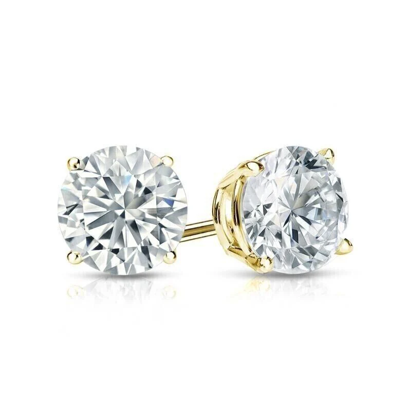 REAL 14k gold 1CT diamond Stud Lab Created VS solitaire earring With Certificate - Image 9