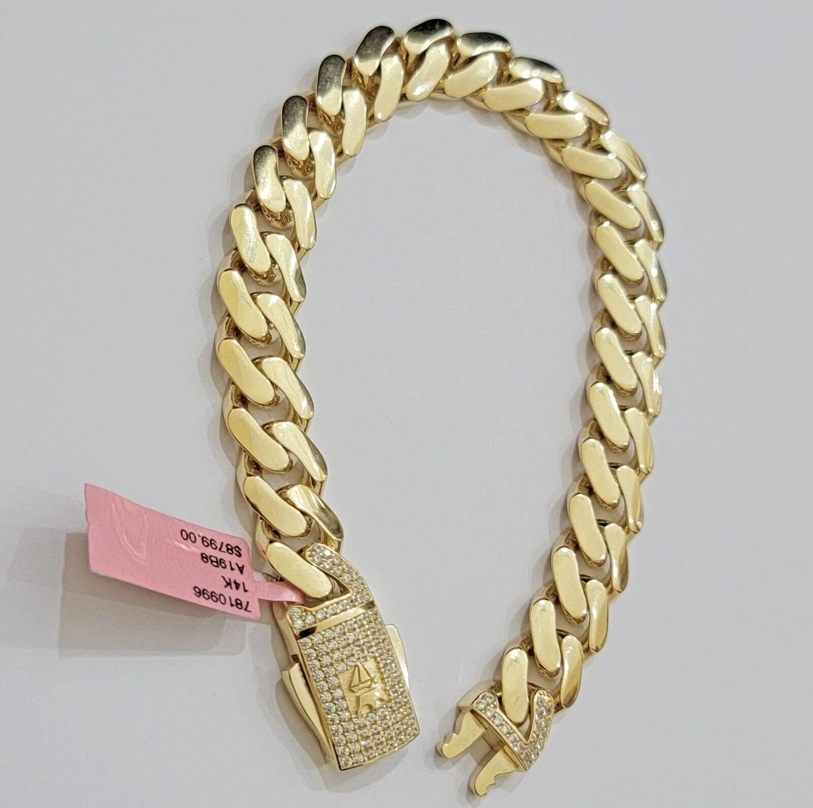 Real 14k Gold Bracelet 11mm Miami Cuban Link 7.5 inch Men Women 14kt Yellow Gold - Image 4