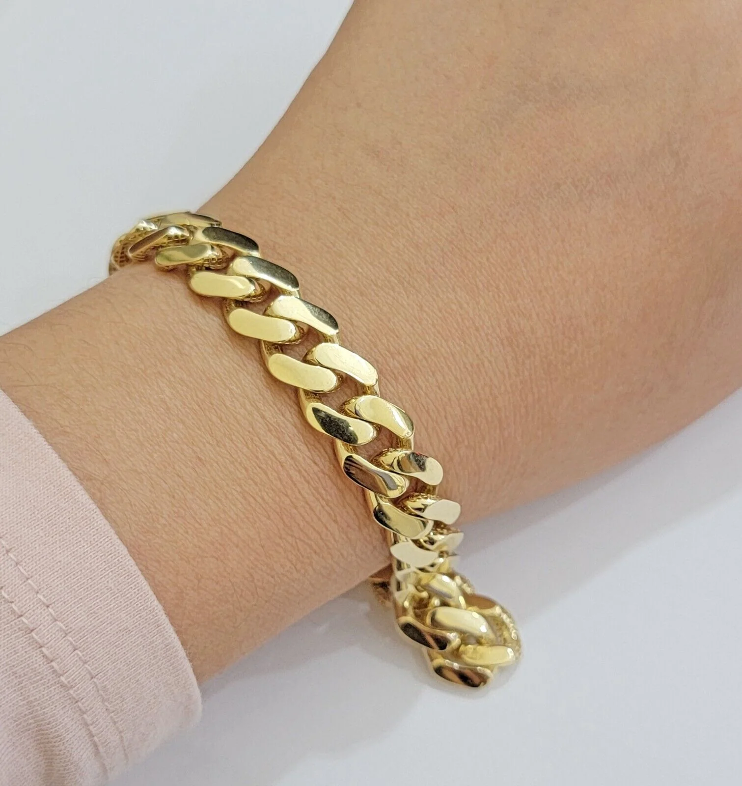Real 14k Gold Bracelet 11mm Miami Cuban Link 7.5 inch Men Women 14kt Yellow Gold - Image 9