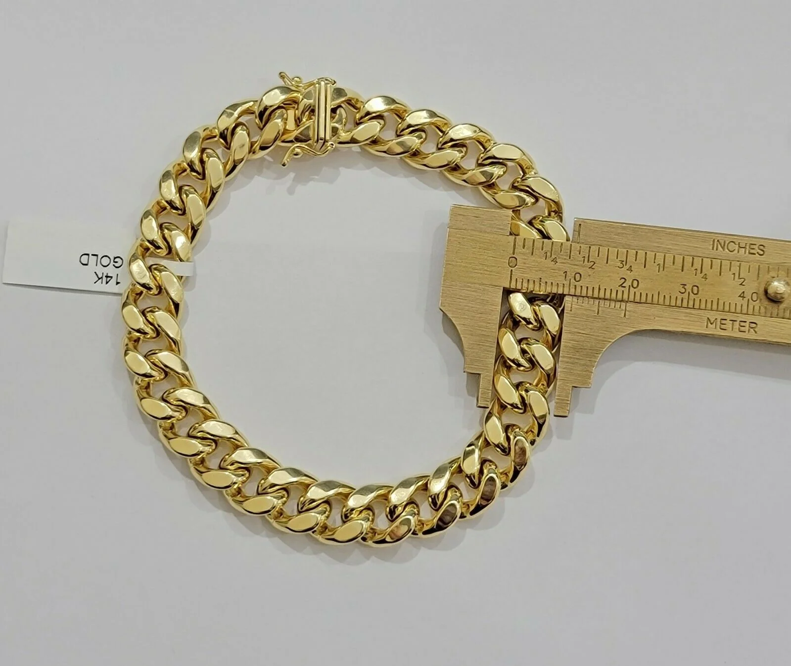 Real 14k Gold Bracelet 11mm Miami Cuban Link 8.5" ,Box Clasp, Men's 14kt ,STRONG - Image 4