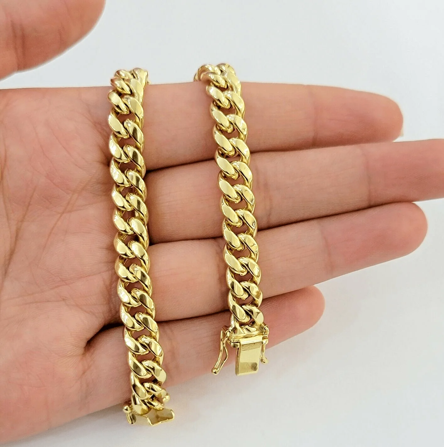 Real 14k Gold Bracelet 8mm 7 inch Miami Cuban Link Box Clasp Strong 14KT LADIES - Image 4