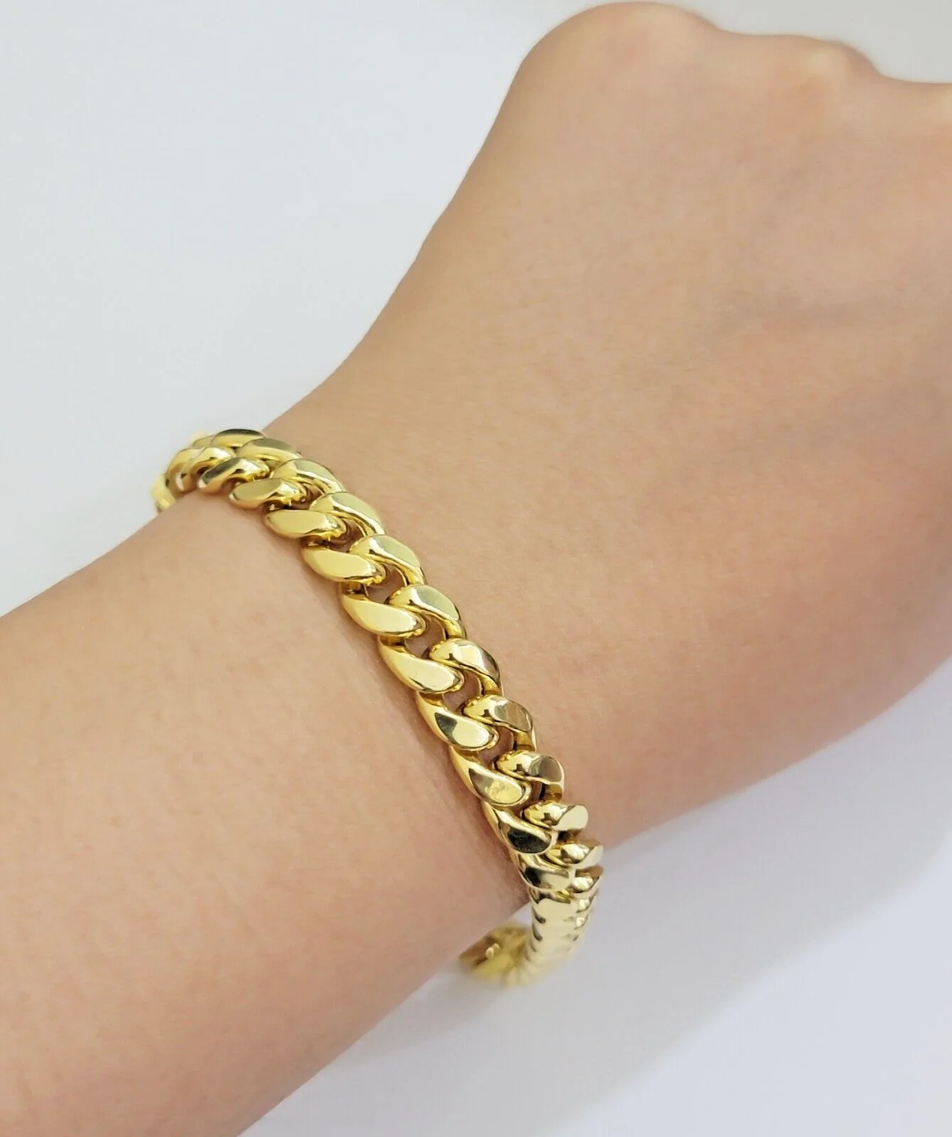 Real 14k Gold Bracelet 9mm Miami Cuban Link 7.5"- 9 Inch Mens 14kt Yellow Gold - Image 2