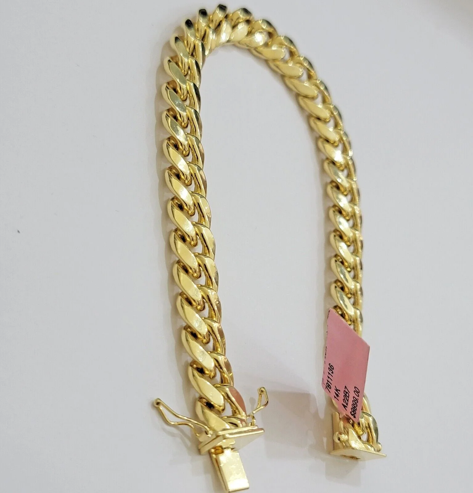 Real 14k Gold Bracelet 9mm Miami Cuban Link 8'' inch Men's 14kt Yellow Gold - Image 4