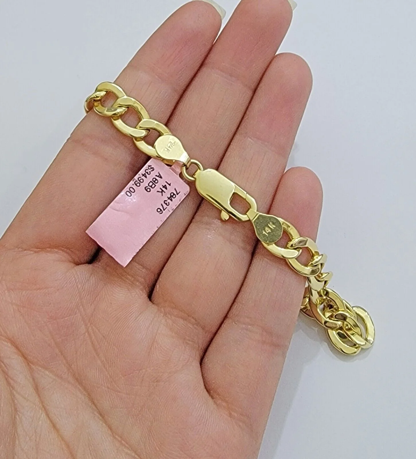 Real 14k Gold Bracelet Cuban Curb Link 8 Inch 8mm Men's Genuine 14kt Yellow Gold - Image 2