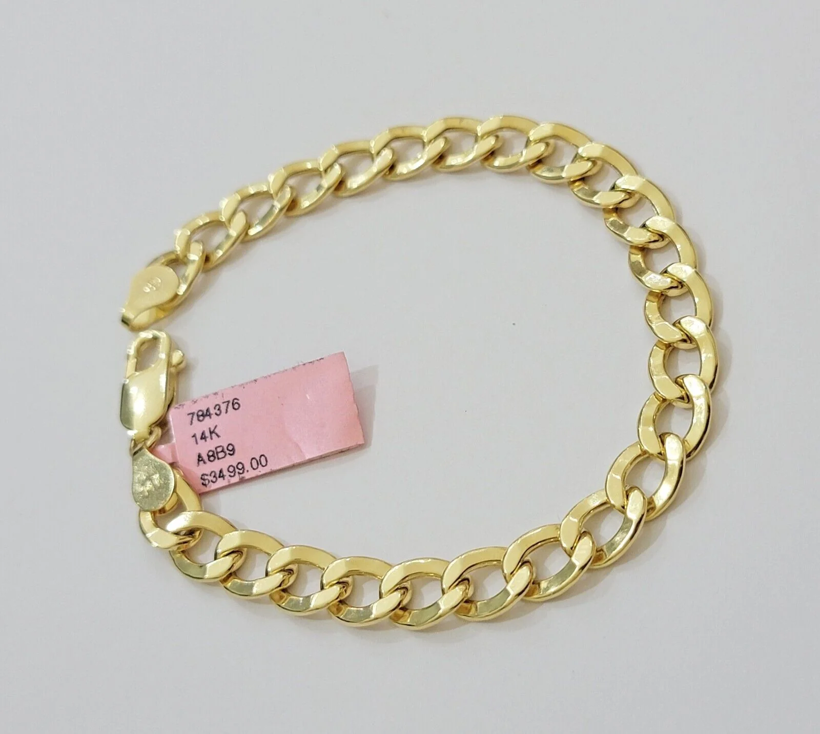 Real 14k Gold Bracelet Cuban Curb Link 8 Inch 8mm Men's Genuine 14kt Yellow Gold - Image 5