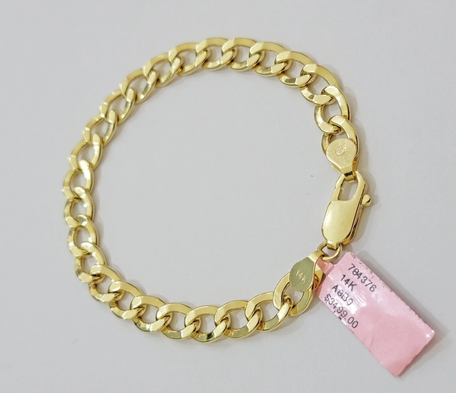 Real 14k Gold Bracelet Cuban Curb Link 8 Inch 8mm Men's Genuine 14kt Yellow Gold - Image 6