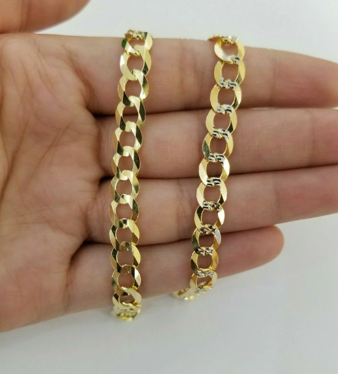 REAL 14k Gold Bracelet Cuban link 8" SOLID 7.5mm 14kt Yellow Gold Diamond Cut - Image 14