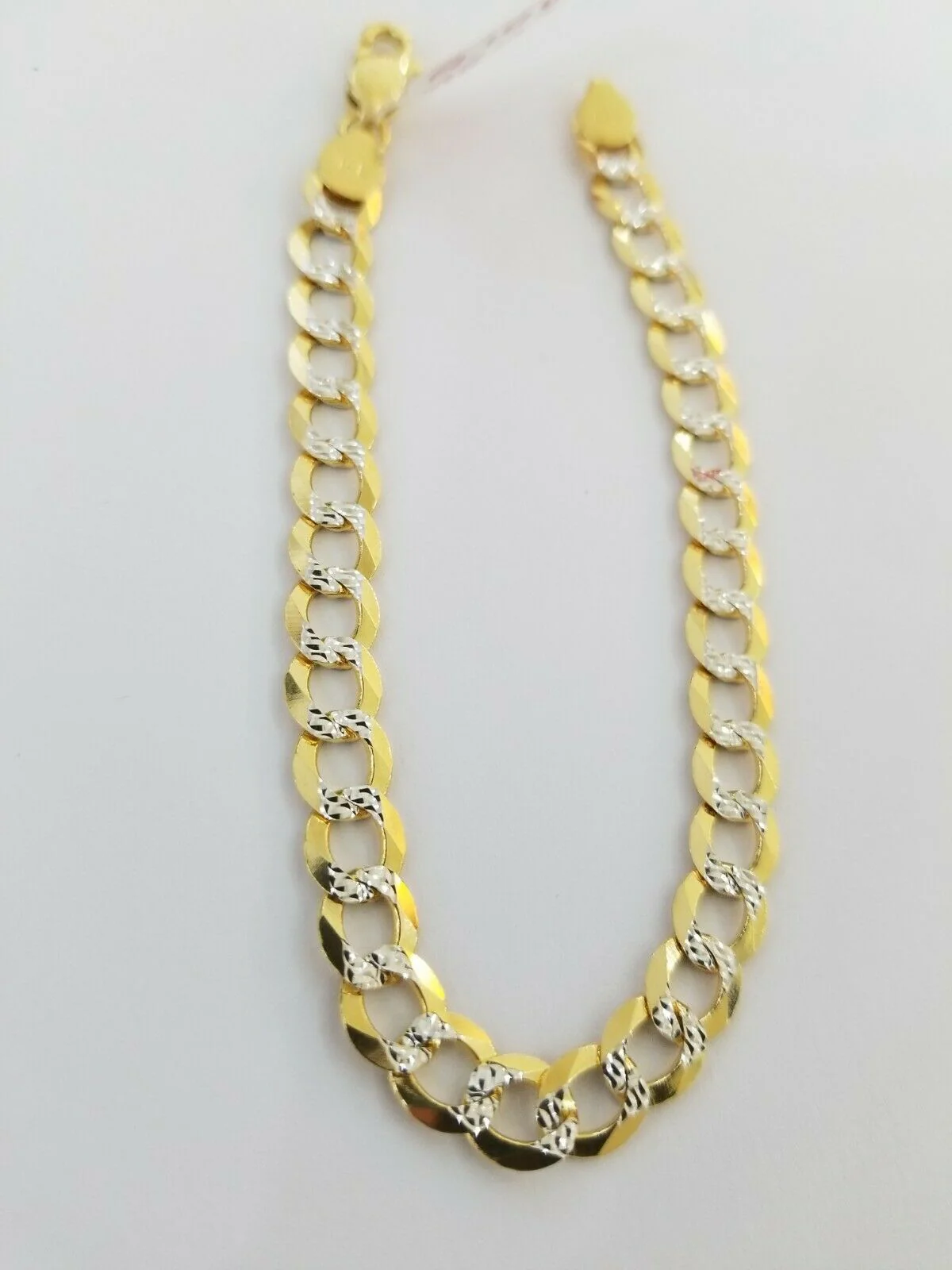 REAL 14k Gold Bracelet Cuban link 8" SOLID 7.5mm 14kt Yellow Gold Diamond Cut - Image 8