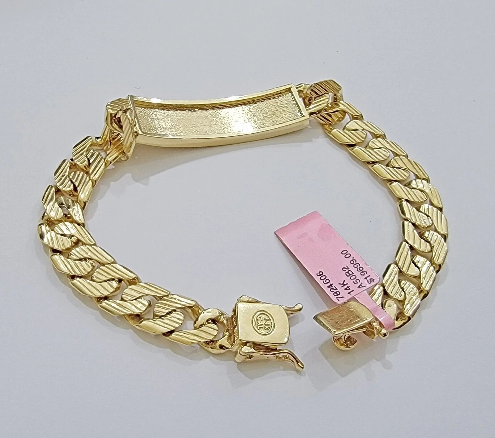 Real 14k Gold Bracelet ID Name Plate 8 Inch Miami Cuban Link 10mm Men SOLID 14KT - Image 7