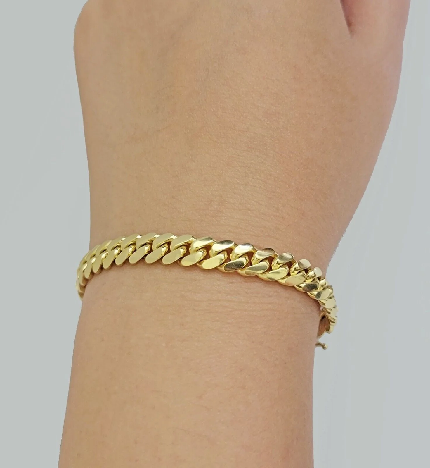 Real 14k Gold Bracelet Miami Cuban Link 7mm 7.5"-9" Men's Solid 14kt Yellow Gold - Image 2