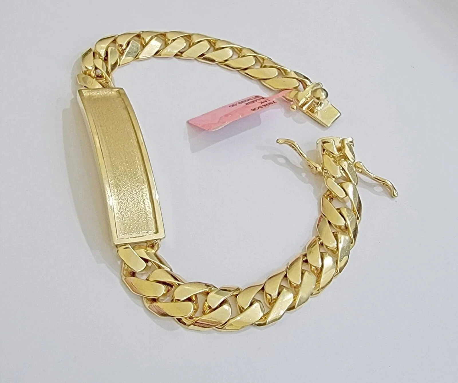 Real 14k Gold Bracelet Miami Cuban Link ID Name Plate 10mm 8.5 Inch Solid 14KT - Image 6